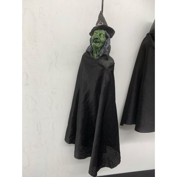 Pair Vintage Paper Magic Group Halloween Hanging Bungee Witch & Grim Reaper Skel - Picture 2 of 8